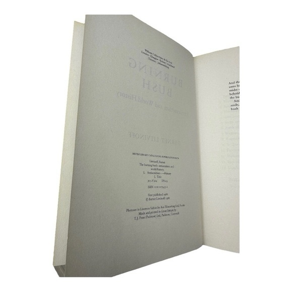 The Burning Bush Antisemitism and World History By Barnet Litvinoff Hardcover - Picture 8 of 10
